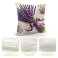 thumbnail image 4 of Watercolor Lavender Flowers Throw Pillow Covers Decorative Square Pillowcase Soft Cushion Covers for Sofa Couch Bed Home Decor, 4 of 5
