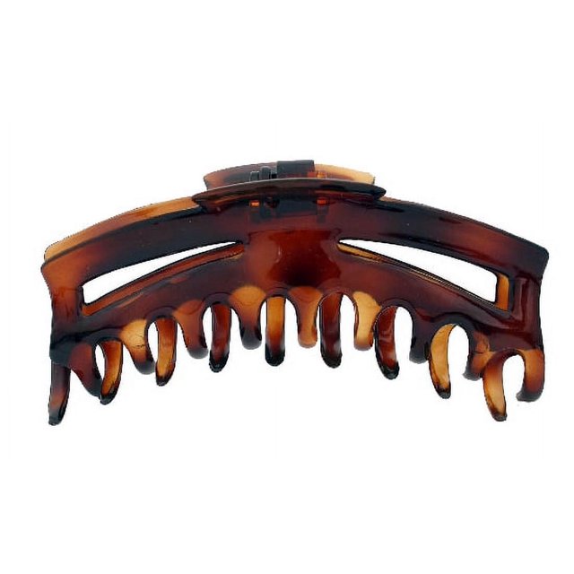 PINZA PARA EL CABELLO CARAVAN® CON MUELLE PATENTADO PLANA Y GENIAL GRANDE EN CONCHA DE TORTUGA