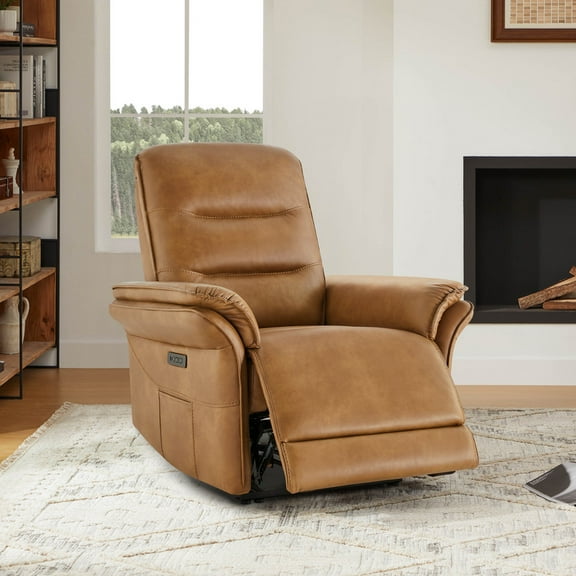 Spruce & SpringDual Motor Zero Gravity Power Recliner with Smart Home Button, Saddle brown
