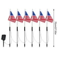 thumbnail image 3 of Solar American Flag Lights Outdoor Decorative - 6 Pack Waterproof LED USA Flag Garden Stakes, 27.5 Inch Patriotic Solar Pathway Lights for Yard, Lawn, Cemetery, Independence Day Memorial Day Decor, 3 of 7