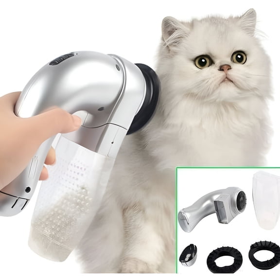 HIBIBUD Cat & Dog Hair Vacuum, Electric Grooming Brush, 1 x Pet Hair Remover (Batteries Not Included)