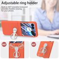 thumbnail image 6 of Compatible with Motorola Razr Plus 2023 Razr+ Case and Tempered Glass Screen Protector Back Bumper Metal Ring Holder Stand Kickstand Cell Phone Cover for Moto Razr 40 Ultra Women Men Orange, 6 of 9