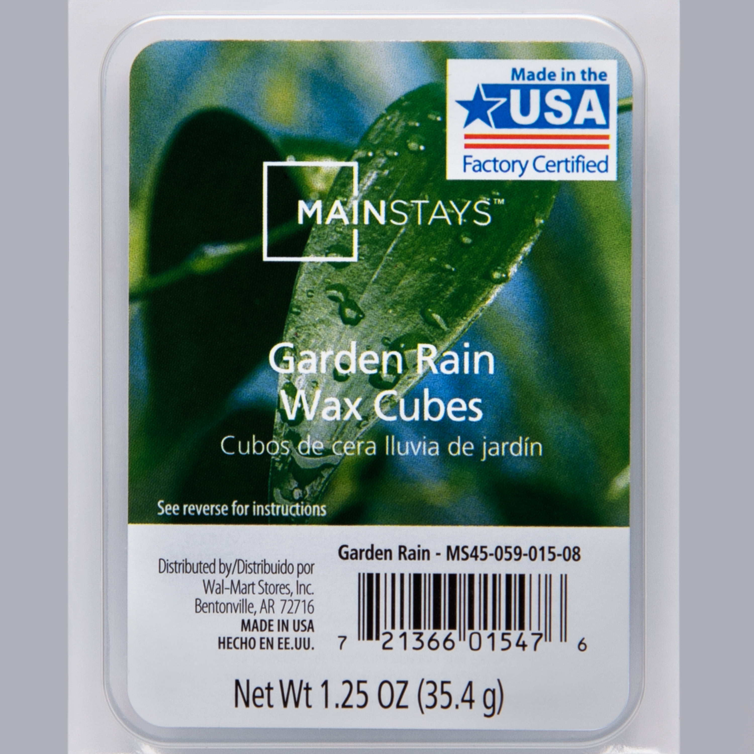 Garden Rain Scented Wax Melts, Mainstays, 1.25 oz