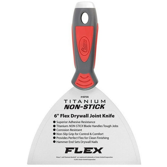 Clauss 6" Titanium Non-Stick Flex Drywall Joint Knife