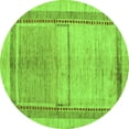 thumbnail image 1 of Ahgly Company Indoor Round Oriental Green Modern Area Rugs, 5' Round, 1 of 4