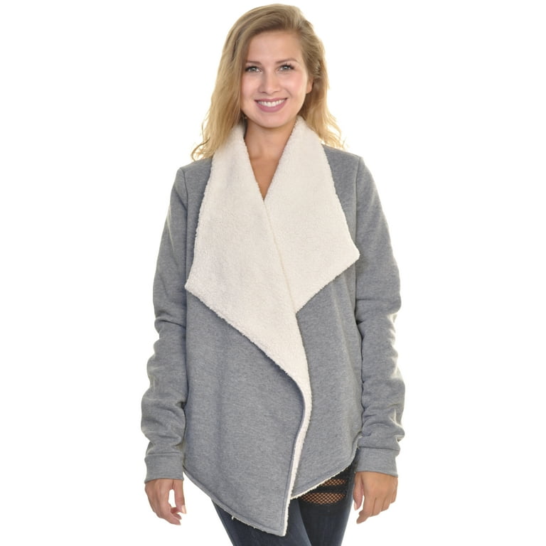 Womens sherpa lined cardigan sale