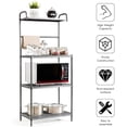 thumbnail image 5 of PetFurnishn 4-Tier Bakers Rack, Kitchen Storage Rack Microwave Oven Stand, Strong Mesh Wire Metal Shelves, Free Standing Shelving Utility Unit-Grey, 5 of 18