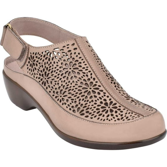 Women's Easy Spirit Dawn Slingback Natural/Warm Walnut Soft Calf Burnished 7 M