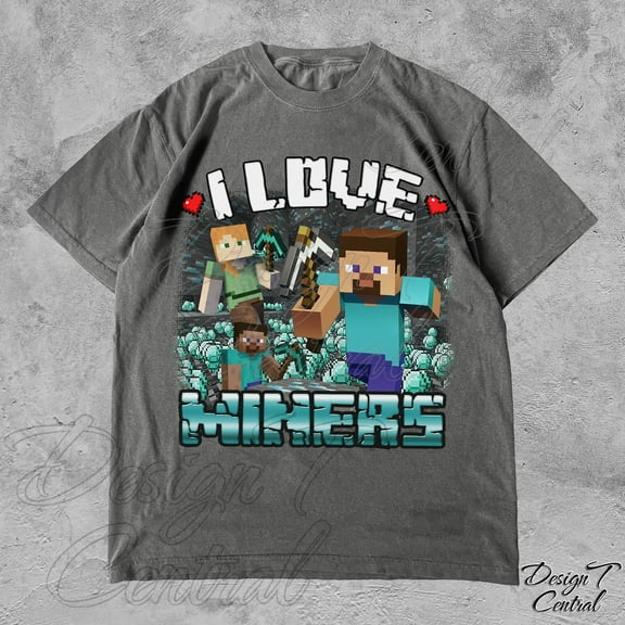 I Love Miners Comfort Colors Unisex T-Shirt, Unhinged, That Go Hard, Gamer Gift, Cursed, Weird, Weirdcore Tee, Gag Gift for Him