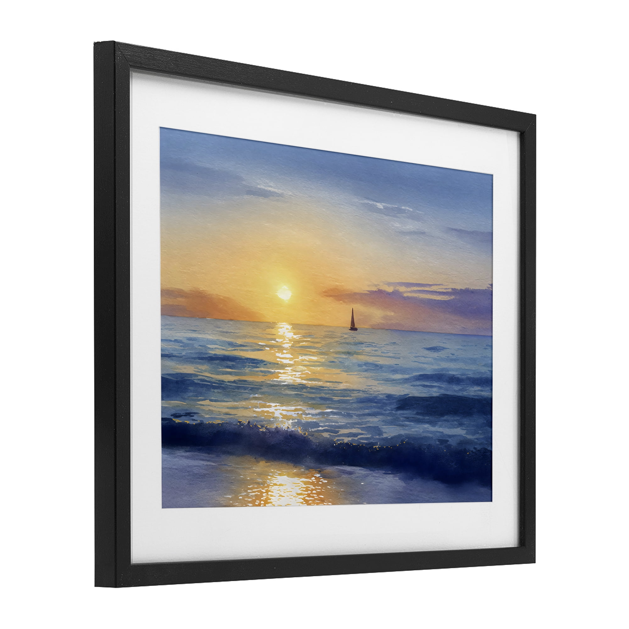 Stupell Industries Sails To The Sun At Sea Black Framed Print Under Glass, design by Franklyn Gregory