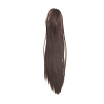 Unique Bargains 1 Pc Long Straight Hair Wig Hair Clips for Hair Extension 21.65" Length Dark Brown