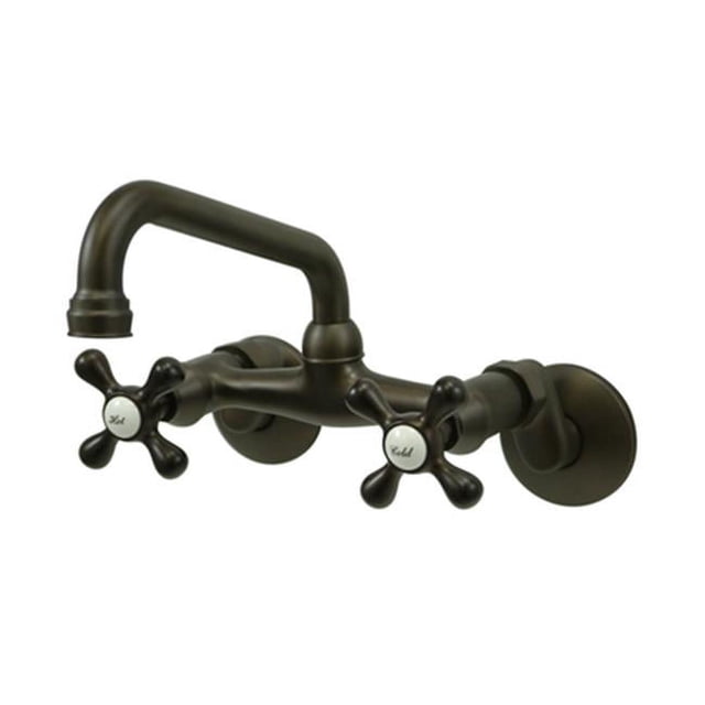 Kingston Brass KS213ORB Double Handle Wall Mount Kitchen Faucet