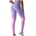 thumbnail image 3 of lcziwo Workout Leggings for Women Gym Butt Lifting High Waisted Yoga Pants 2025 Fashion Gradient Print Tummy Control Running Tights Purple M, Back to School Sales, 3 of 7