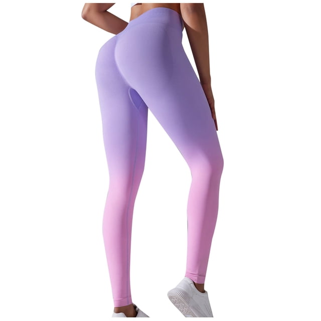 Timegard Workout Leggings for Women Butt Lifting Seamless Gradient Color Gym Yoga Pants Tight Running