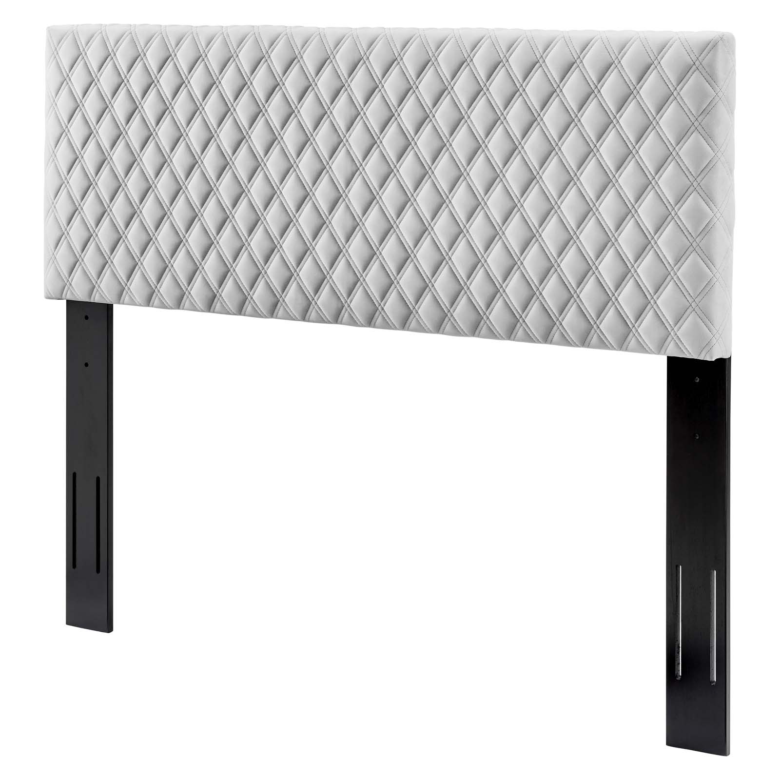 Headboard, Twin Size, Velvet, Light Grey Gray, Modern Contemporary Urban Design, Bedroom Master