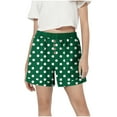 thumbnail image 2 of Mwjwdo Girls Cute Polka Dots Summer Shorts Loose Fit Comfy Elastic Waist Casual Beach Shorts with Pockets for 3-13 Years Green 140, 2 of 6