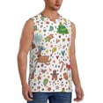 thumbnail image 2 of Xecao Winter Christmas And New Year Deer Print Men's Tank Top: Sleek Sleeveless Tee for Casual Sports and Beach Occasions-Medium, 2 of 7