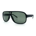 thumbnail image 5 of Mens Large Tempered Glass Lens Racer Plastic Manly Sunglasses Matte Black, 5 of 8