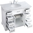 thumbnail image 3 of Elegant Decor Americana 42" Single Marble Top Bathroom Vanity in White, 3 of 20