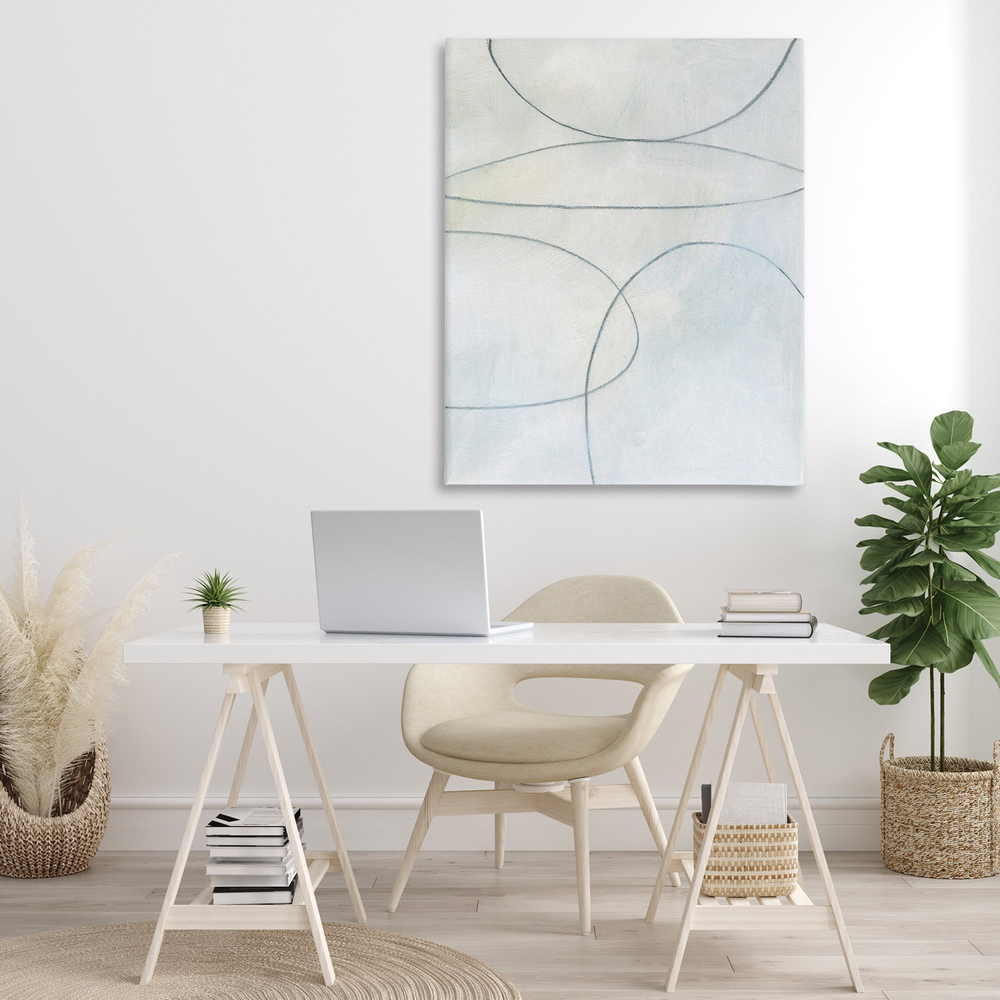 Stupell Industries Oblong Shapes Doodle Abstract Drawing Gallery Wrapped Canvas Art Print Wall Art, 36 x 48