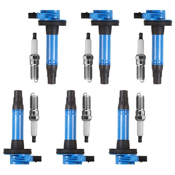 Set of 6 High Performance Ignition Coils and 6 Iridium Spark Plugs Compatible with Mazda 6 3.7L V6 UF553