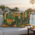 thumbnail image 4 of Tropical Plants Outdoor Waterproof Pillow Covers, Summer Botanical Animals Flowers Leaves Decorative Rectangle Throw Pillowcase Sofa Cushion Sham for Patio/Couch/Chair, 20"x12" 2 Pack, 4 of 8