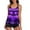 Purple, variant on BLTIBY 2025 Womens Swimsuits 2 Piece Straps Tankini Swimsuit Square Neck Bathing Suits with Shorts Tummy Control Printed Fashion Swimwear Orange L