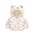 thumbnail image 2 of Godderr Toddler Baby Girls Winter Hooded Jacket Coat Puffer Down Outwear Cartoon Girls Warm Cotton Jacket for 1-10Y, 2 of 5