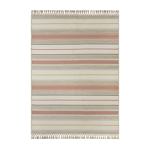 Better Homes & Gardens 5' x 7' Multicolor Striped Outdoor Rug