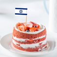 thumbnail image 4 of 300 piezas de palillo de dientes con bandera israelí, bandera israelí, pequeña mini pegatina para cupcakes israelí, decoración de frutas para cócteles de fiesta campestre, 4 of 5