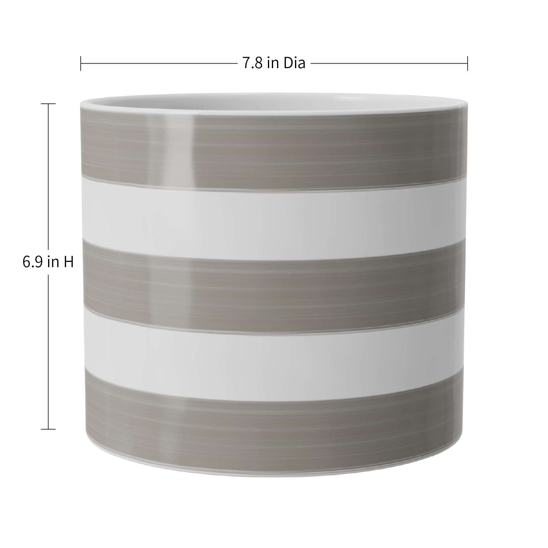 Mainstays Andrew 7.8" x 7.8" x 6.9" Round Birch Gray and Vanilla Dream Ceramic Planter