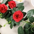 thumbnail image 5 of BalsaCircle 6 feet Red Silk Rose Flowers Garland Leaves Wedding Bouquets, 5 of 8