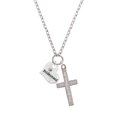 thumbnail image 2 of Delight Jewelry Silvertone Large Bridesmaid Heart Everlasting Love Engraved Cross Zoey Necklace, 28", 2 of 4