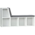thumbnail image 1 of HOMCOM 5-Cubby Bookcase with Cushioned Reading Nook, Grey, 1 of 10
