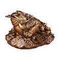 thumbnail image 4 of Figurilla de sapo de la fortuna y la riqueza del Feng Shui, artesanía de recuerdo, decorativa de tres patas Bronce, 4 of 9