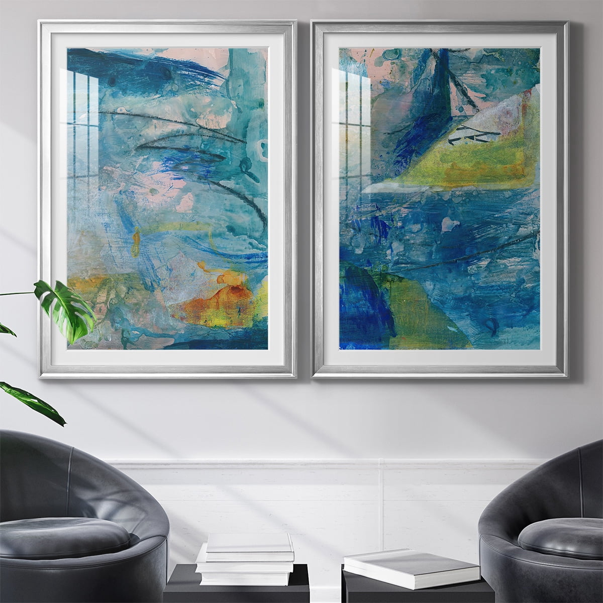 Wexford Home Spring Winds V Premium Framed Print, 18.5" x 24.5" - Ready to Hang, Silver (Set of 2)