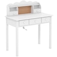 thumbnail image 2 of LAZZO 36" Writing Desk with Detachable Hutch & Drawers, Home Office Study Desk, White, 2 of 9