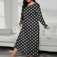thumbnail image 2 of Riecok Robes for Women Plus Size Cute Printed Crewneck Long Sleeve Loungewear Soft Cozy Long Length Sleepwear, 2 of 6