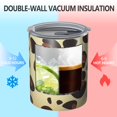 thumbnail image 2 of 12oz Coffee Tumblers Gold and Brown Of Leopard Print Stainless Steel Vacuum Insulated Travel Tumbler Coffee Cups Mug with Lid and Straw with Cleaning Brush for Cold & Hot Drinks, 2 of 5
