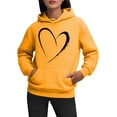 thumbnail image 4 of Hoodies for Women Valentine's DayValentines Day Women Hoodies Heart Print Long Sleeve Pullover Soft Sweatshirt Outerwear,Yellow, 4 of 4