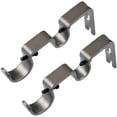 thumbnail image 1 of 2 Supports de Plafond en Métal pour Tringle à Rideau Double, Supports de Tube de Garde-Robe, Support de Rail Mural avec Vis, 1 of 5