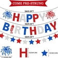 thumbnail image 3 of Patriotic Happy Birthday Bunting Banner, Red White Blue Glitter Star Decor for 4th of July Birthdays, Memorial Day and US-Themed Celebrations, 3 of 9