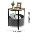 thumbnail image 2 of Round End Side Table, Sofa Side Snack Table with Fabric Storage Basket, Small bed Nightstand for Living Room Bedroom, Wood Top, 2 of 9