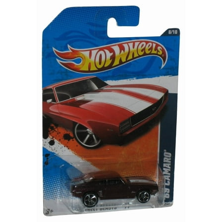 Hot Wheels Street Beasts '11 8/10 Red '69 Camaro Toy Car 88/244 - (Minor Shelf Wear)