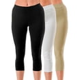 thumbnail image 2 of 3 Pack Women's High Waisted Capri Jegging Stretch Jean Style Capris Size S -3XL Inseam 20", 2 of 6