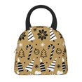 thumbnail image 3 of XMXT Reusable Lunch Bag Women, Gold Christmas Elements Print Large Lunchbox Insulated Lunch Box for Work School, Multicolor, 3 of 9