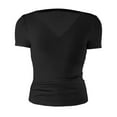 thumbnail image 3 of Women's T-Shirts Slim Fit V Neck Short Sleeve Casual Top for Everyday Style, 3 of 5
