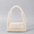thumbnail image 1 of Zhuge Bolso de hombro tejido para mujer, bolso de mano tejido, bolso de mano tejido elegante para playa de verano, bolsos de hombro de 9,64 x 1,96 x 6,1 pulgadas (blanco), 1 of 5