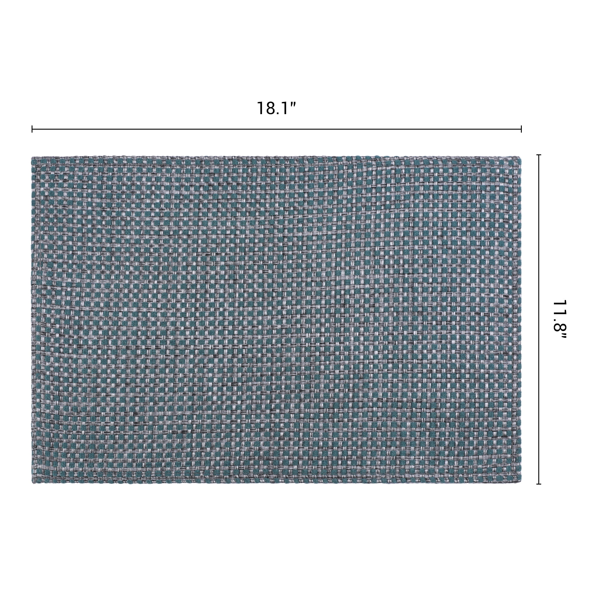 Unique Bargains Farmhouse Placemats Set of 4 Cotton and Linen Gray Green 18.1x11.8inch