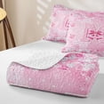 thumbnail image 4 of Erosebridal Pink Girly Bowtie Twin Quilt Set For Kids,3D Letter M Personalized Initial Twin Coverlet Set,2 Pieces, 4 of 7